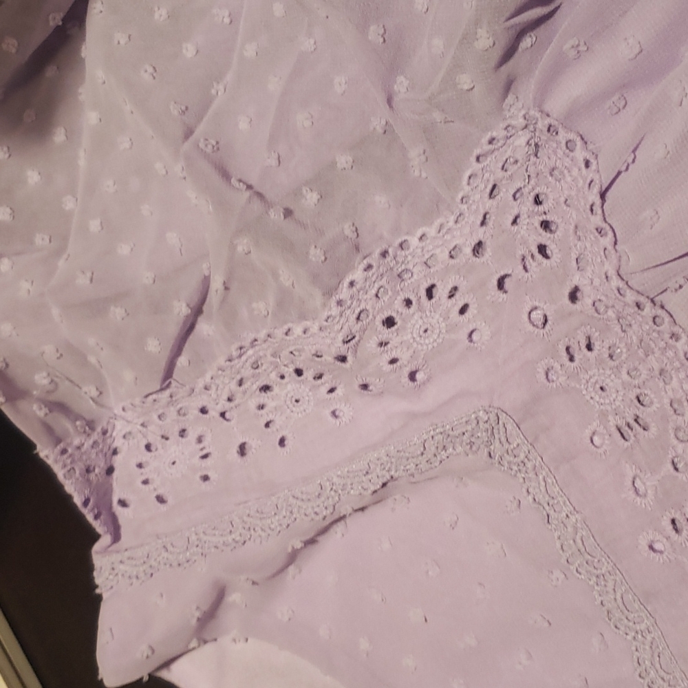 1 Small left❣New boutique swiss dot flutter sleeve top - Picture 11 of 12
